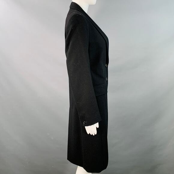 ANN DEMEULEMEESTER Size M Black Wool Shawl Collar Coat - Picture 3 of 8